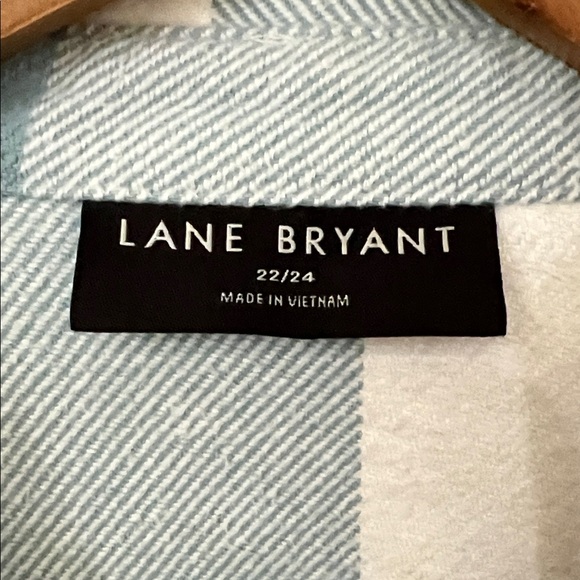Lane Bryant Light Blue and White Checkered Shirt/ Shacket - Picture 2 of 3